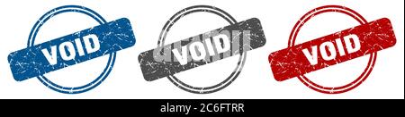 void stamp. void sign. void label set Stock Vector