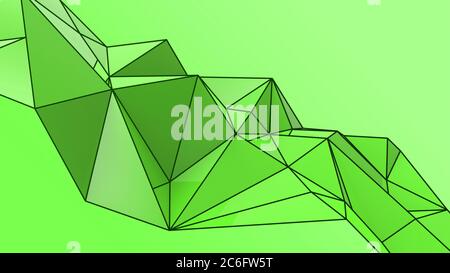 Green abstract modern crystal background. Polygon, Line, Triangle pattern shape for wallpaper. Illustration low poly, polygonal design. futuristic, we Stock Photo