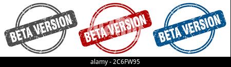 beta version stamp. beta version sign. beta version label set Stock Vector