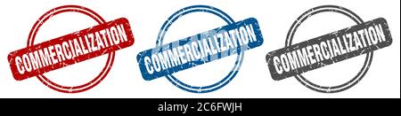commercialization stamp. commercialization sign. commercialization label set Stock Vector