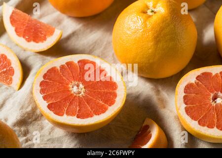 Raw Organic Ruby Red Grapefruit Ready to Eat Stock Photo