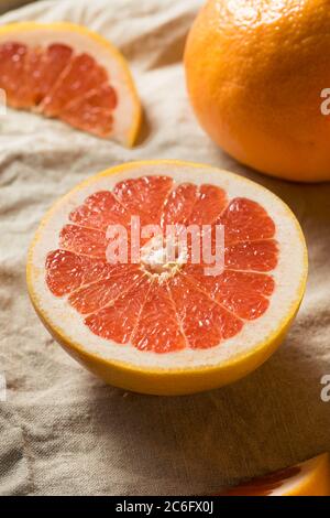 Raw Organic Ruby Red Grapefruit Ready to Eat Stock Photo