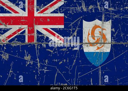 Anguilla flag painted on the cracked grunge concrete wall Stock Photo ...