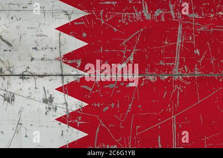 Bahrain flag painted on the cracked grunge concrete wall Stock Photo ...