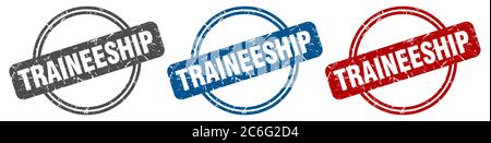 traineeship stamp. traineeship sign. traineeship label set Stock Vector