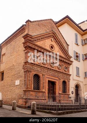 Exterior view of the church Oratorio Spirito Santo. Bologna. Italy. Stock Photo