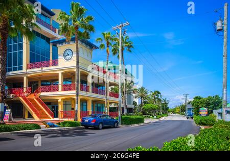 Grand Cayman, Cayman Islands, July 2020, view of a shopping mall with commercial office space called Harbour Place Stock Photo