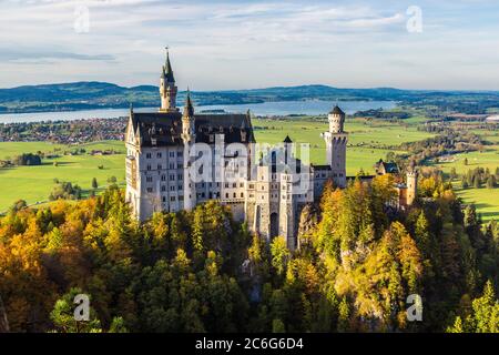 Neuschwanstein castle in a summer day in Germany Stock Photo