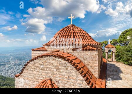 The monastery of St. Patapios in a summer day in Greece Stock Photo