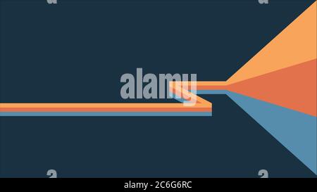 Detailed Retro Perspective Lines (Tri-Color) Stock Vector