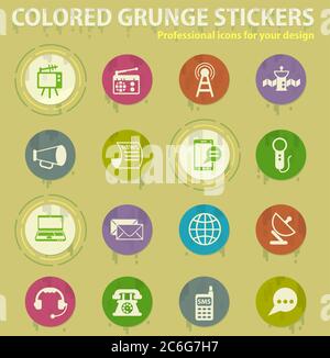 media colored grunge icons Stock Vector