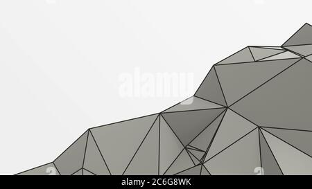 Gray abstract modern crystal background. Polygon, Line, Triangle pattern shape for wallpaper. Illustration low poly, polygonal design. futuristic, web Stock Photo