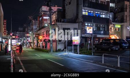 View of Shimokitazawa street at night, Tokyo, Japan Stock Photo