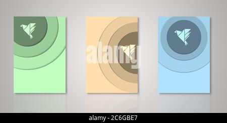 cover page design set with curve line pattern Stock Vector Image & Art ...