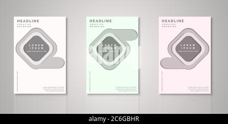 Cover design. Set of background paper cut style design modern for cover,flyer,annual,page,report,book,magazine,headline,wallpaper. Stock Vector