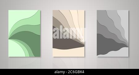 Cover design. Set of background paper cut style design modern for cover,flyer,annual,page,report,book,magazine,headline,wallpaper. Stock Vector