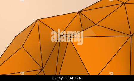 Orange abstract modern crystal background. Polygon, Line, Triangle pattern shape for wallpaper. Illustration low poly, polygonal design. futuristic, w Stock Photo