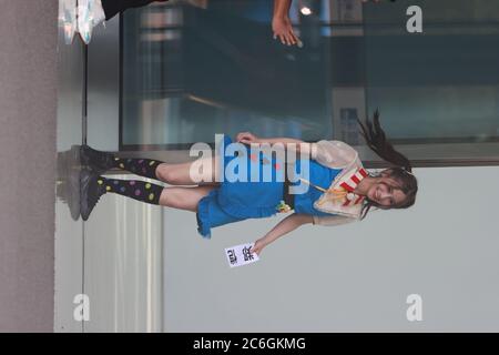 Chinese model, actress, and singer Angela Yeung Wing, better known by her stage name Angelababy, attends the recording of variety program 'Keep Runnin Stock Photo