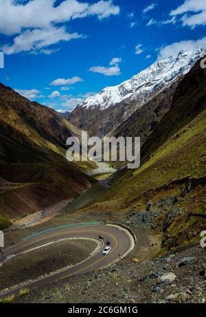 A wonderful scenery along the Duku Highway, which is praised as the most beautiful highway, northwest China's Xinjiang Uyghur Autonomous Region, 13 Ju Stock Photo