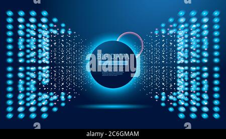 Big Data Futuristic Science Background with Copy Space. Vector Illustration. Circles in Different Color. Stock Vector