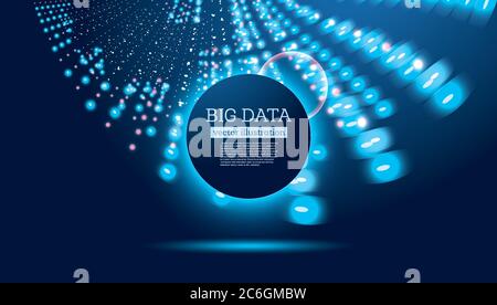 Big Data Futuristic Science Background with Copy Space. Vector Illustration. Circles in Different Color. Stock Vector