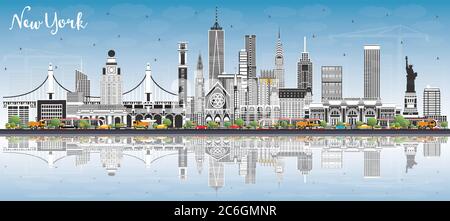 New York American City Landmarks Vector Seamless Pattern Stock Vector ...
