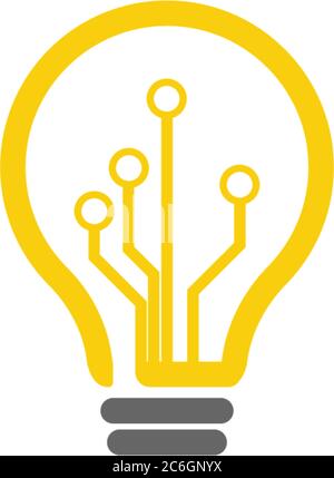 Lamp, bulp idea logo icon design concept vector illustration Stock Vector