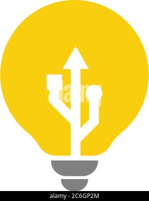 Lamp, bulp idea logo icon design concept vector illustration Stock Vector
