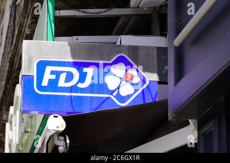 Bordeaux , Aquitaine / France - 07 06 2020 : fdj logo sign of French national lottery operator store agency Stock Photo