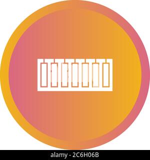 Unique Piano Keys Vector Glyph Icon Stock Vector