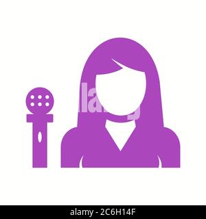 Unique Female Anchors Vector Glyph Icon Stock Vector