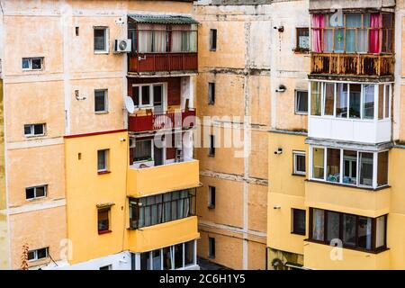 Old apartment buildings in Lugoj, Romania, 2020 Stock Photo