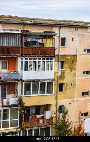 Old apartment buildings in Lugoj, Romania, 2020 Stock Photo