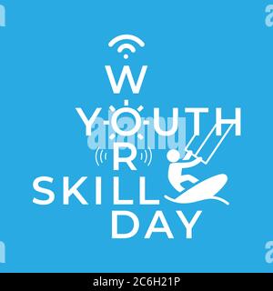 Design for celebrating World Youth Skills Day in Vector Illustration. Stock Vector