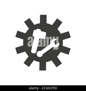 hammer and spanner on a white backround EPS 10 Stock Vector