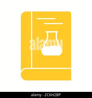 Unique Chemistry Book Vector Glyph Icon Stock Vector