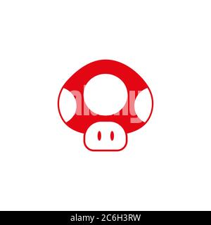 Mushroom icon in outlined flat color style. Vector illustration. Stock Vector