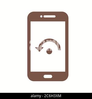 Unique Restart Phone Vector Glyph Icon Stock Vector