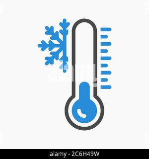 cold temperature icon vector. thermometer symbol isolated for any purposes Stock Vector
