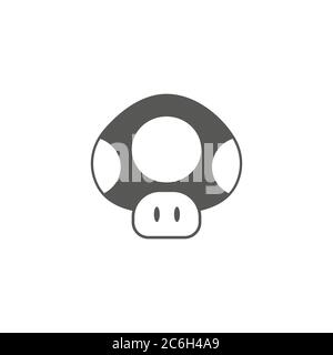 Mushroom icon in outlined flat color style. Vector illustration. Stock Vector
