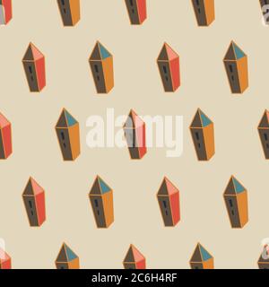 toy building block houses seamless vector pattern Stock Vector