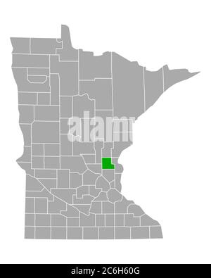 Map of Isanti in Minnesota Stock Photo