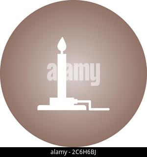 Unique Bunsen Burner Vector Glyph Icon Stock Vector