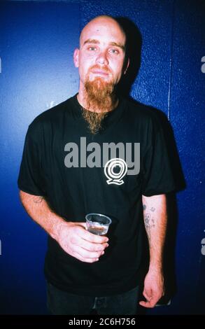 Nick Oliveri in Queens of the Stoneage backstage at The Garage 28/08/2000, London, England, United Kingdom. Stock Photo