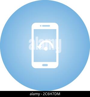 Unique Restart Phone Vector Glyph Icon Stock Vector