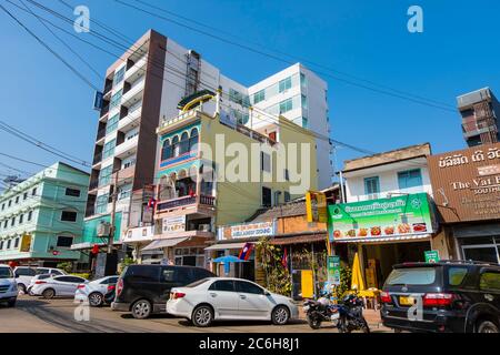 Rue Hengboun, central Vientiane, Laos Stock Photo