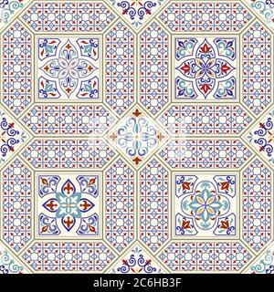 Colorful ethnic patterned background. Arabesque vector ornament Stock Vector