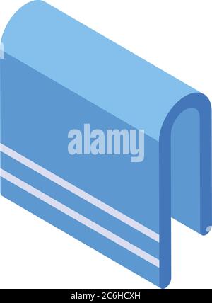 Towel on heated rail icon, isometric style Stock Vector