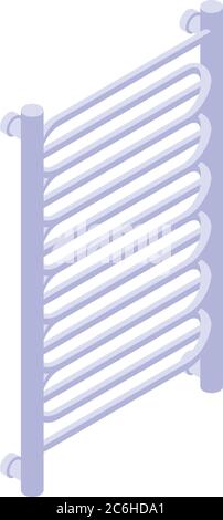 Heated towel rail system icon, isometric style Stock Vector