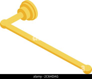 Gold heated towel rail icon, isometric style Stock Vector